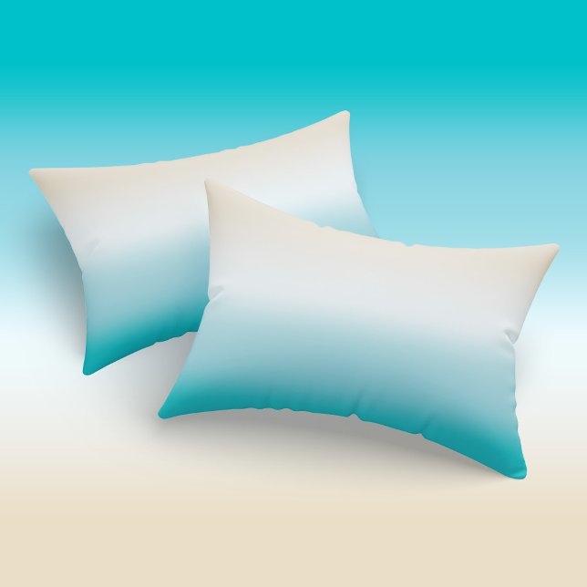 Ombre Beach Sand White Turquoise Gradient Pillowcase (Ombre Beach Sand White Turquoise Gradient Pillow Case)