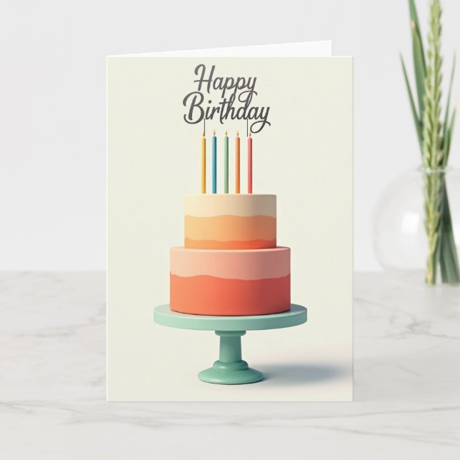 Ombre Birthday Cake Card (Front)
