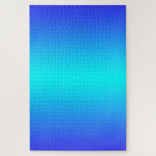 Ombre Blue and Turquoise Gradient Jigsaw Puzzle