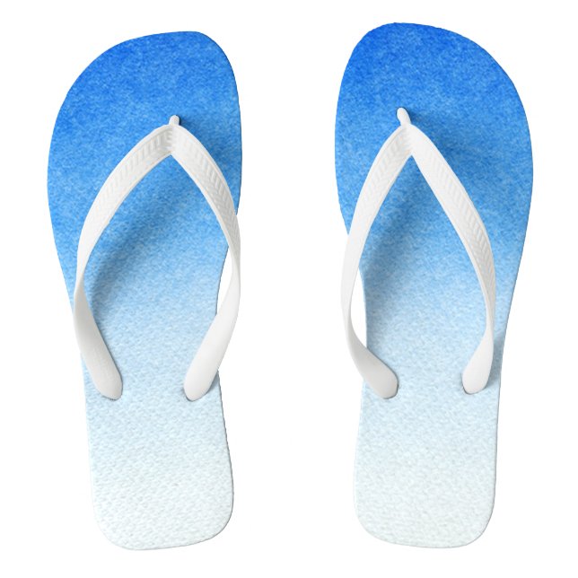 Ombre Blue and white Dive into dreamy hues Flip Flops (Footbed)