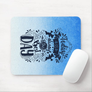 Ombre Blue and white Dive into dreamy hues Mouse Mat