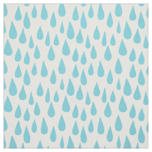 Ombre Blue Falling Raindrops Fabric