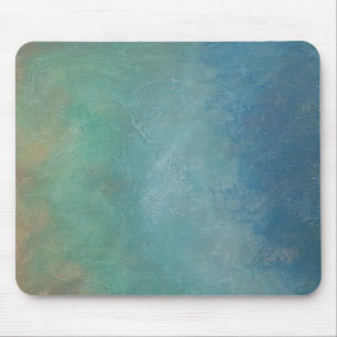 Ombre Blue Green Sea Abstract Painting Mouse Mat