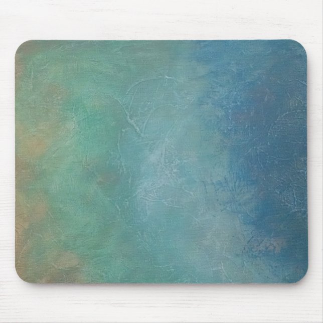 Ombre Blue Green Sea Abstract Painting Mouse Mat (Front)