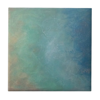 Ombre Blue Green Sea Abstract Painting Tile