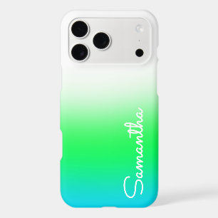 Ombre Blue Green White Girly Personalised Name