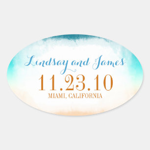 ombre blue vanilla wedding stickers