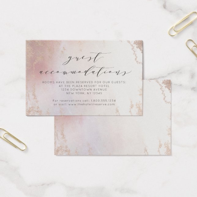 Ombre Blush Pink Frost Accommodations Insert Card (Office)