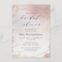 Ombre Blush Pink Frosted Foil Gilded Bridal Shower