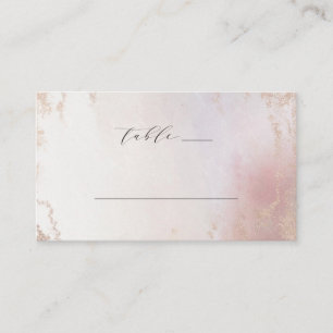 Ombre Blush Pink Frosted Foil Wedding Table Number Place Card