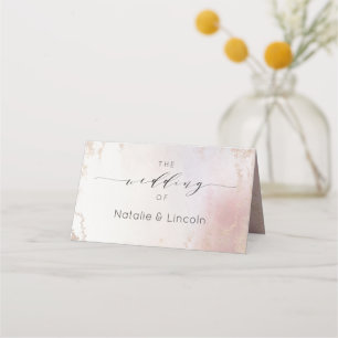 Ombre Blush Pink Frosted Reserved Seating Wedding Place Card