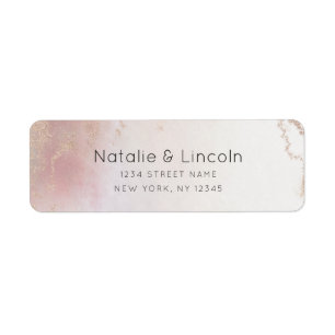 Ombre Blush Pink Frosted Wedding Return Address
