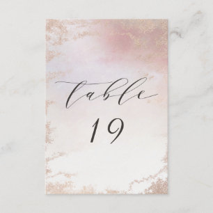 Ombre Blush Pink Frosted Wedding Table Numbers