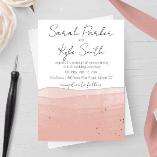 Ombre Blush Pink Wedding Invitation