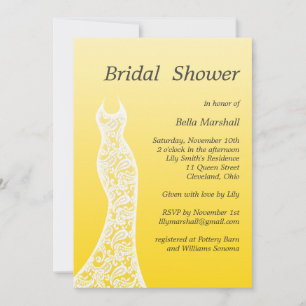 Ombre Bridal Shower Invitation in Buttercup Yellow