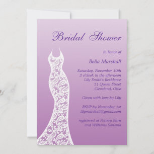 Ombre Bridal Shower Invitation in Radiant Orchid