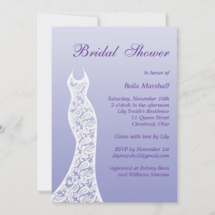 Ombre Bridal Shower Invitation in Violet Tulip