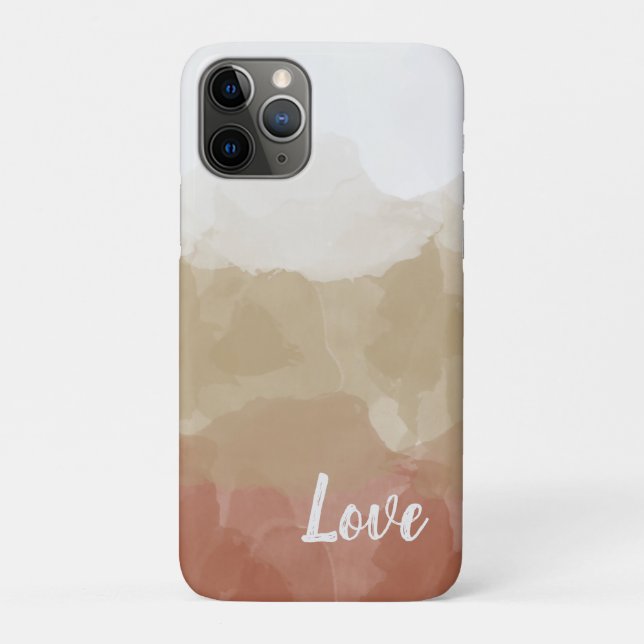 Ombre Brown and Tan Love Graceful Gradient Case-Mate iPhone Case (Back)