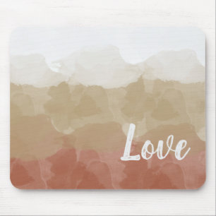 Ombre Brown and Tan Love Graceful Gradient Mouse Mat