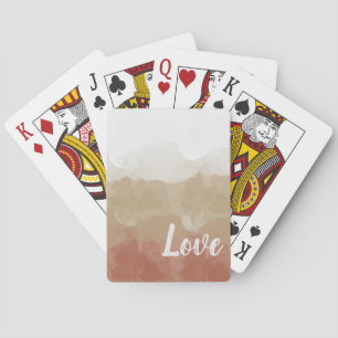 Ombre Brown and Tan Love Graceful Gradient Playing Cards