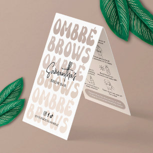Ombré Brows Aftercare Instructions Retro Beige Business Card