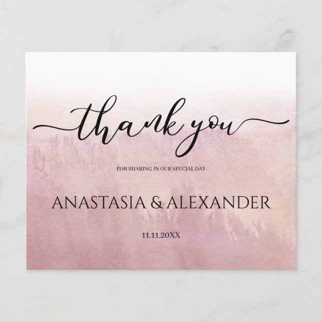 Ombre/Budget/ Thank You Card. Flyer (Front)