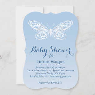 Ombre Butterfly Baby Shower Invitation