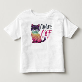 Ombre Cat Kids T-Shirt – Colourful Rainbow Cat Cut