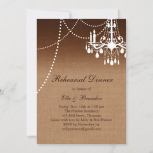 Ombre Chandelier Rehearsal Dinner Invitation