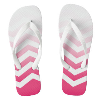 Ombre Chevron Style! | fuchsia white Flip Flops