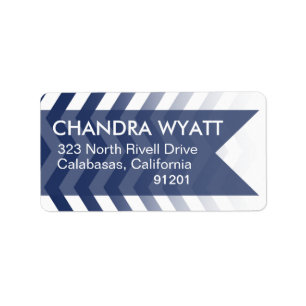 Ombre Chevron Style!   navy nautical Label