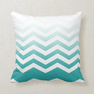 Ombre Chevron Style! teal Cushion