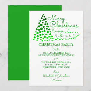 Ombré Christmas Tree, Christmas Party Invitation