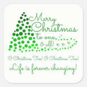 Ombré Christmas Tree, Festive Square Sticker