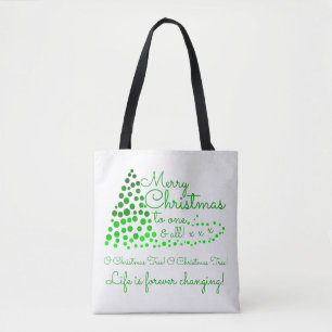 Ombré Christmas Tree, Festive Tote Bag