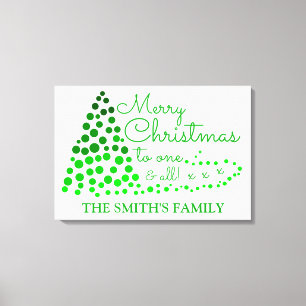 Ombré Christmas Tree, Personalized Family Name Can Canvas Print