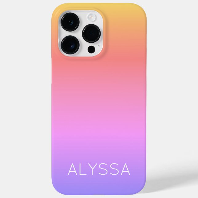 Ombre Colourful Girly Minimal Name Case-Mate iPhone Case (Back)