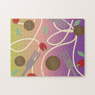Ombre Colourful Spaghetti Rainbow Jigsaw Puzzle