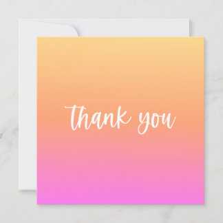 Ombre colourful thank you card
