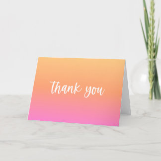 Ombre colourful thank you cards