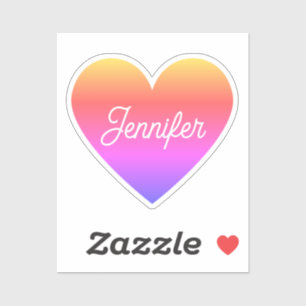 Ombre Colours Heart Name Signature Cursive Script