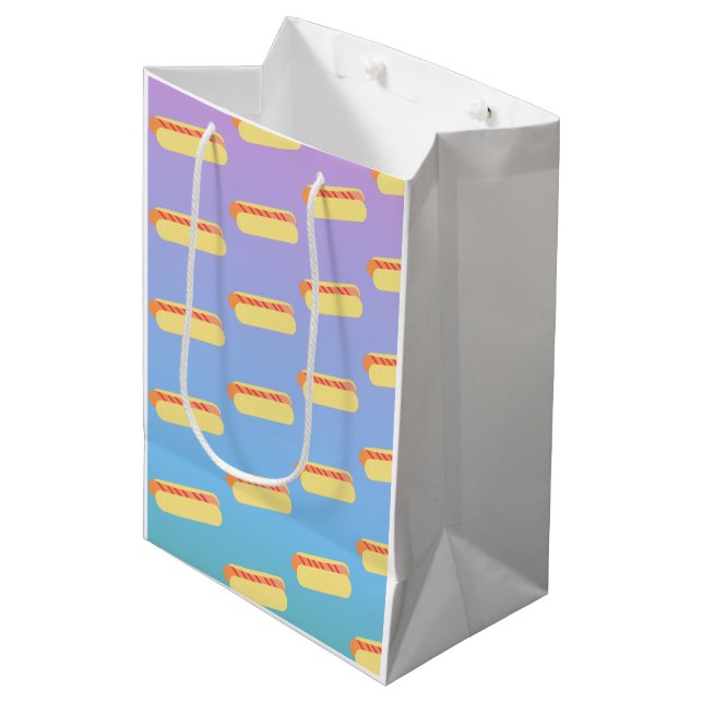 Ombre Cook Out Hot Dog Party Medium Gift Bag (Front Angled)