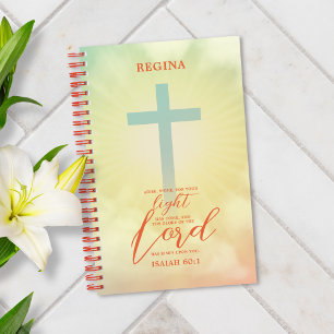 Ombre Cross Bible Verse Personalised Notebook