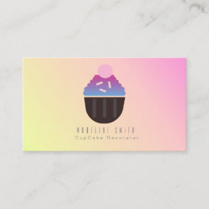 Ombre Cupcake Baking Cake Decorator Sprinkles Business Card