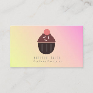 Ombre Cupcake Baking Cake Decorator Sprinkles Business Card
