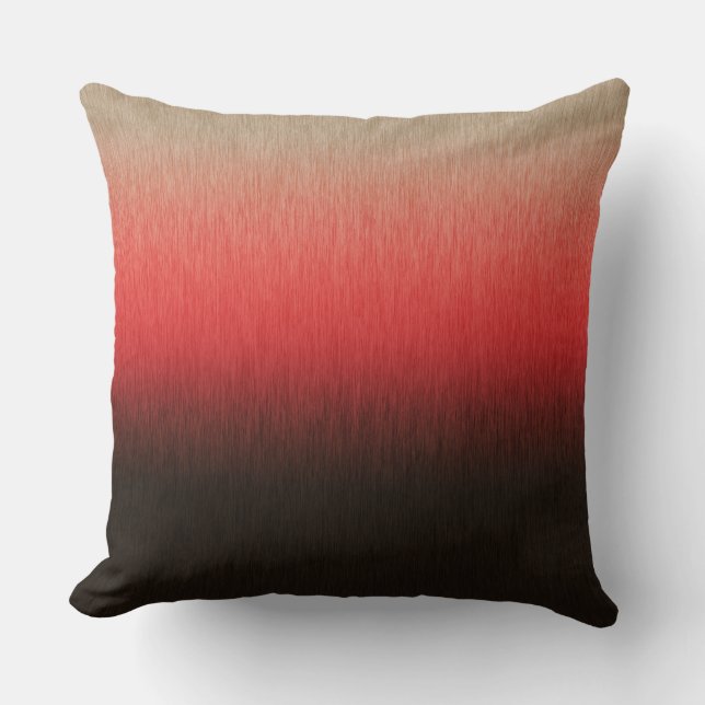 Ombre Dark Brown Coral Red Almond Cushion (Front)