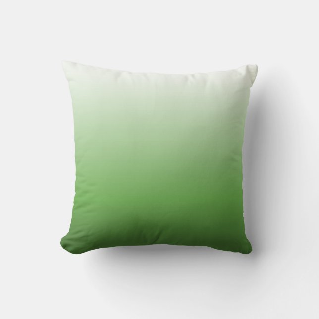 OMBRE Designer Pillow White to Green (Front)