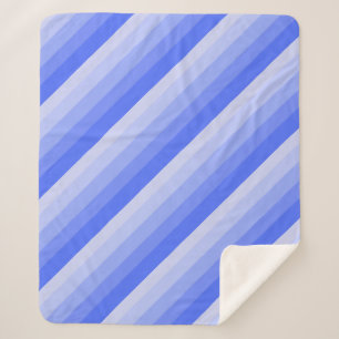 Ombre diagonal stripes in periwinkle blue tones sherpa blanket