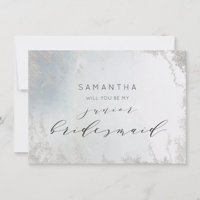 Ombre Dusty Blue Frost Junior Bridesmaid Proposal (Front)