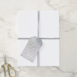 Ombre Dusty Blue Frosted Bridal Display Shower Gift Tags